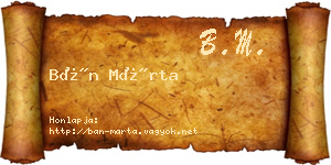 Bán Márta névjegykártya