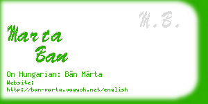 marta ban business card